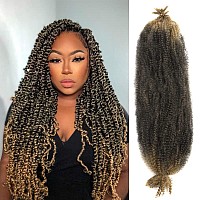 Marley Hair 16 Inch 3 Packs Pre Separated Afro Twist Hair Ombre Blonde Marley Twist Braiding Hair Wrapping Hair for Locs Pre Fluffed Cuban Twist Hair T27