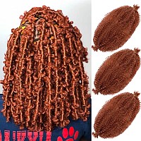 Marley Twist Braiding Hair Ginger Marley Hair for Women Pre-Separated Springy Afro Twist Hair 12 inch 3 Packs 350 Kinky Twist Wrapping Hair for Soft Locs