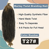 Afro Marley Twist Hair 3 Packs Preseparated Springy Twsit For Soft Locs 18 Inch Marley Twist Braiding Hair Ombre Blonde Kinky T