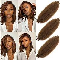 Marley Twist Braiding Hair Dark Brown Marley Hair for Women Pre-Separated Springy Afro Twist Hair 12 inch 3 Packs Kinky Twist Wrapping Hair for Soft Locs (30#)