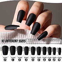 Fandamei Press On Nails Short Square 12 Packs 288Pcs Acrylic Matte Square Fake Nails Full Cover Medium Length Glue On Nails Wi