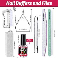 Fandamei Nail Files And Buffers Kit Cuticle Remover Kit With Nail File Buffer Buffer Block Cuticle Nipper Pusher Peeler