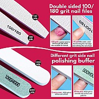 Fandamei Nail Files And Buffers Kit Cuticle Remover Kit With Nail File Buffer Buffer Block Cuticle Nipper Pusher Peeler