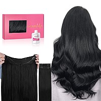 Wennalife Wire Hair Extensions Increase 50 Lifespan Real Human Hair 18 Inch 125G Balayage Natural Black To Chestnut Brown Rem