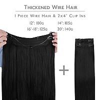 Wennalife Wire Hair Extensions Increase 50 Lifespan Real Human Hair 18 Inch 125G Balayage Natural Black To Chestnut Brown Rem