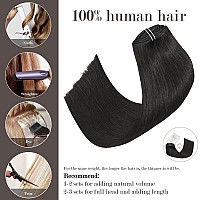 Honsoo Brown Remy Hair Extensions Clip In Human Hair 12In 7Pcs 100G Dark Brown Straight Short Clip In Real Human Hair Extensions