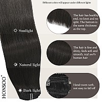 Honsoo Brown Remy Hair Extensions Clip In Human Hair 12In 7Pcs 100G Dark Brown Straight Short Clip In Real Human Hair Extensions