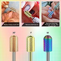 Depvko 3Pcs Premium 332Safety Large Barrel Carbide Nail Drill Bits Smooth Round Top Drill Bits For Nails Electric Dremel Dril