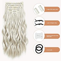 Clip In Hair Extensions For Women 20 Inch Long Wavy Brown Extensions 6Pcs Ice Brown Hairpieces That Blend Naturally With Your