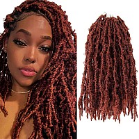 8 Packs Butterfly Locs Crochet Hair 14 Inch Light Weight Butterfly Faux Locs Crochet Hair Short Ginger Red Distressed Butterfly