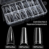 3 Styles False Nail Tips Kit340Pcs Acrylic Nails Clear Coffin French Stiletto Nail Tips Xl Long Half Cover Artificial False Nai