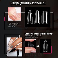 3 Styles False Nail Tips Kit340Pcs Acrylic Nails Clear Coffin French Stiletto Nail Tips Xl Long Half Cover Artificial False Nai