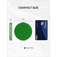 Omiro 1X10X300R Magnifying Compact Mirror With Pu Leather Ultraportable For Purses And Travel Round Green