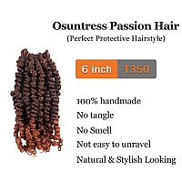 Passion Twist Hair 6 Inch 7 Packs Pretwisted Short Passion Crochet Twist Hair Prelooped Crochet Passion Twist Soft Braids T350