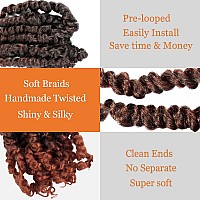 Passion Twist Hair 6 Inch 7 Packs Pretwisted Short Passion Crochet Twist Hair Prelooped Crochet Passion Twist Soft Braids T350