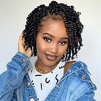 Passion Twist Hair 6 Inch 7 Packs Pretwisted Short Passion Crochet Twist Hair Prelooped Crochet Passion Twist Soft Braids 1Bn