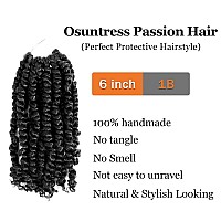 Passion Twist Hair 6 Inch 7 Packs Pretwisted Short Passion Crochet Twist Hair Prelooped Crochet Passion Twist Soft Braids 1Bn