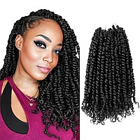 Passion Twist Hair 14 Inch 7 Packs Pretwisted Short Passion Crochet Twist Hair Prelooped Crochet Passion Twist Soft Braids 1B