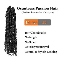 Passion Twist Hair 14 Inch 7 Packs Pretwisted Short Passion Crochet Twist Hair Prelooped Crochet Passion Twist Soft Braids 1B