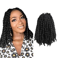 Passion Twist Hair 10 Inch 7 Packs Pretwisted Short Passion Crochet Twist Hair Prelooped Crochet Passion Twist Soft Braids 1B