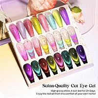 Mizhse 9D Cat Eye Gel Nail Polish 8 Colors Upgraded Neon Collection Magnetic Gel Polish Set With Magnet Stick Chameleon Spring