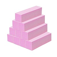 20 Pcs Nail Buffer Blocks With 4 Sides 120 Grit Professional Pedicure Manicure Buffer Kits Pink