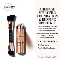 Luminess Silk Airbrush Spray Foundation Buffing Brush Kit Full Coverage Foundation Dualsided Buffing Brush Buildable Co