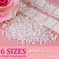 2700 Pcs Flat Back Pearls Kits 1 Box Of Flatback White Ab1 Box Of Beige Ab Half Round Pearls With Pickup Pencil And Tweezer For