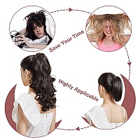 Leterly Ponytail Extension Clip In Claw 18 Curly Wavy Pony Tails Clipon Long Hairpiece Jaw For Women Ash Blonde Mix Light Blea