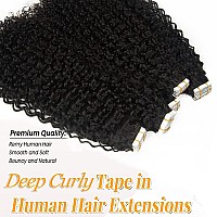 Tape In Hair Extensions Human Hair Deep Curly 26 Inch 50G 20Pcspack Brazilian Real Human Hair Tape In Hair Extensions Long Cur