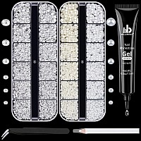 Nail Art Rhinestone Glue Gel2 Boxes Flatback Gems Accessories Kit 1 Tube Of 15Ml Rhinestone Gel Glueuvled Neededround Clea