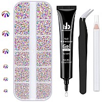 Nail Art Rhinestone Glue Gel1 Box Flatback Gems Accessories Kit 1 Tube Of 15Ml Rhinestone Gel Glueuvled Neededcrystal Ab G