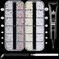 Nail Art Rhinestone Glue Gel2 Boxes Flatback Gems Accessories Kit 1 Tube Of 15Ml Rhinestone Gel Glueuvled Neededround Abc