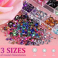 Belleboost 4 Boxes Flat Back Rhinestonepearls Kits Flatback Round Mixed Color Gemscolorfulwhite Half Round Pearls With Pickup