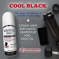 Krystal Stone Deodorant For Men 3Pack Roll On Potassium Alum With Essential Oil Blends Unscented Cool Black And Fresh Cedar