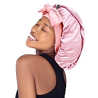 Satin Silk Bonnet Hair Cap Long Bonnets With Elastic Tie Band Adjustable Straps Jumbo Size Sleep For Sleeping Comfortable Str