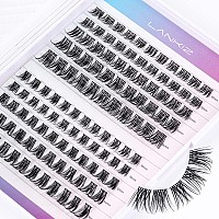 LANKIZ DIY lash Extensions Wispy, Lash Clusters Individual Lash Extensions,115 Clusters D Curl, Soft & Lightweight 10-16mm Mix Resuale Mix Style Cluster Lashes for Home use (Natural D+Common D)