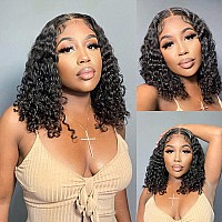 Jessica Hair Short Curly Bob Wigs Human Hair 13X4 Lace Front Wigs For Black Women Deep Wave Bob Wigs Pre Plucked With Baby Hair