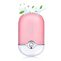 Shmian Eyelash Fan, Rechargeable Handheld Mini Fan Lash Dryer with Built in Sponge, Perfect for Eyelash Extension Application, Pink