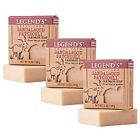 LegendAs creek Farm goat Milk Soap, Moisturizing cleansing Bar for Hands and Body, creamy Lather and Nourishing, gentle For Sensitive Skin, Handmade in USA, 5 Oz Bar (Sandalwood Patchouli, 3-Pack OS)