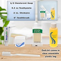 Moda West 24 Kits Bulk Case Of Wholesale Basic Toiletry Kits For Men Women Travel Charity In Pouch With See Thru Window