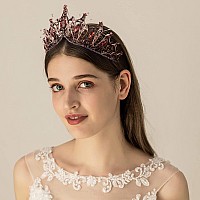 Cocide Bronze Crowns For Women Tiaras For Women Crystal Rhinestones Baroque Tiara For Girls Bead Queen Princess Hair Accessories