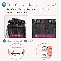 REECHO Long Side Air Bangs, Wavy Curly Clip in Curtain Bangs Front Side Bangs Face-Framing Highlights for Women Daily Use 2 PCS Set Long Temples