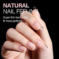 Aillsa Short Square Nail Tips 360Pcs Half Matte No Filed Full Cover Nail Tips Soft Gel False Nail Tips Clear Gelly Nail Tips For