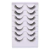 Gmagictobo Lashes Natural Cat Eye Look Clear Band False Eyelashes Wispy Lashes Fluffy 3D Faux Mink Eyelashes Short Fake Eyelashe