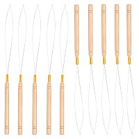 Vlasy 10Pcs Hair Extension Loop Needle Threader Pulling Hook Tools Micro Loop Nano Beads Device Hair Extension Threader For Hair