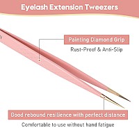 Msqueen Straight Tweezers For Eyelash Extensionsfiber Tip Pointed Isolation Lashing Tweezers