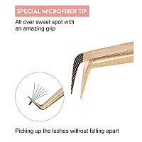 Msqueen 90 Degree Lash Tweezers For Eyelash Extensions Precision Fiber Tip Grip Mega Volume Lash Tweezers