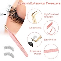 Msqueen 90 Degree Lash Tweezers For Eyelash Extensions Precision Fiber Tip Grip Mega Volume Lash Tweezers