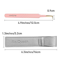 Msqueen 90 Degree Lash Tweezers For Eyelash Extensions Precision Fiber Tip Grip Mega Volume Lash Tweezers